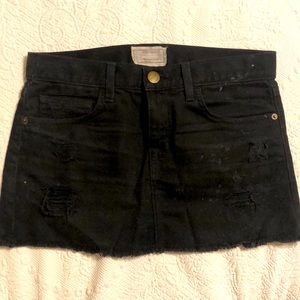 $10 CLOSET SALE! Current/Elliott The Jean Mini distressed black denim mini skirt